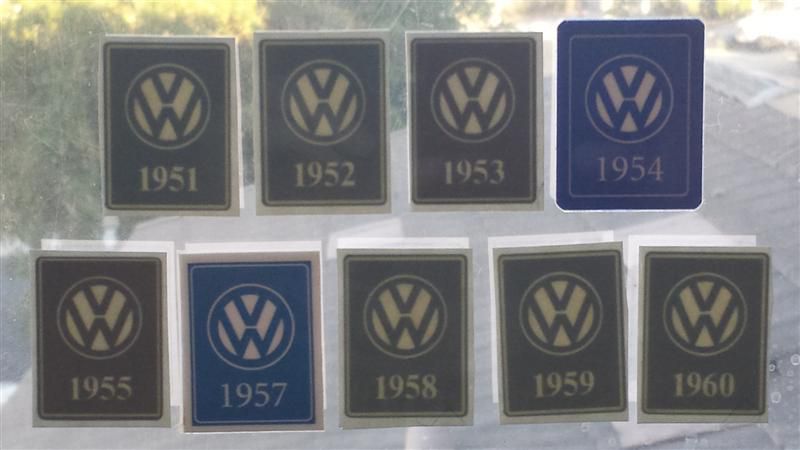 Vintage vw - front windshield id stamp for splits, ovals and later