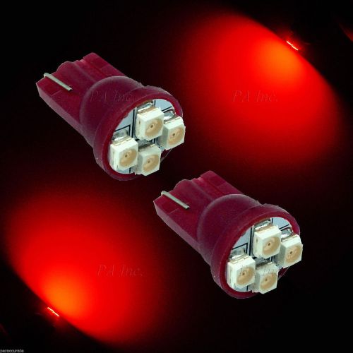 2x 4 3528 smd led sidelight dashboard gauge light bulbs t10 194 w5w red