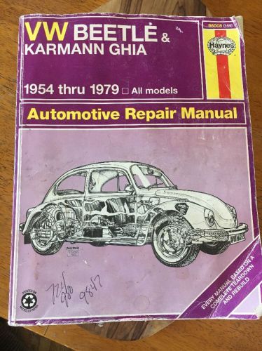 Buy Haynes Automotive Repair Manual-Book VW Beetle Karmann GHIA 54-79