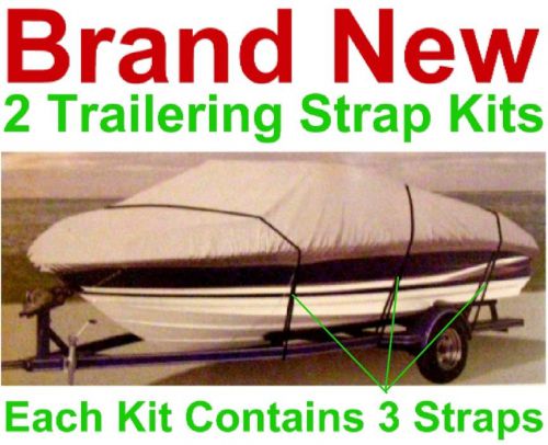 New boat cover trailering universal tie downs,6 straps/buckles,302&#034; length each
