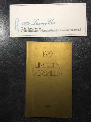 1979 lincoln owners manual original 2nd printing + paint chart ~ clean