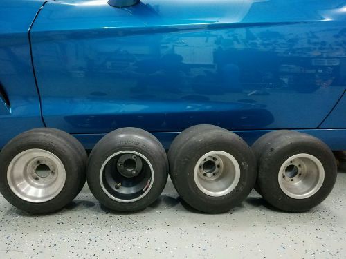 4 race kart wheels with tires - oval track setup