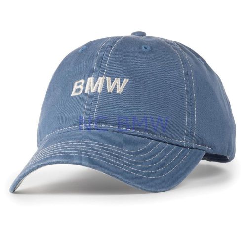 Bmw genuine contrast adjustable fabric strap stitch cap indigo