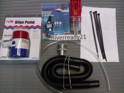 Pwc sea-doo wave-runner jet-ski universal bilge pump kit rule 500 gph in stock