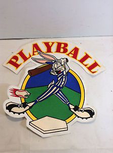Rare play ball bugs bunny large display patch 16&#034; x 15&#034;