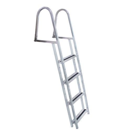 Dock edge stand-off aluminum 4-step ladder w/quick release 2054-f