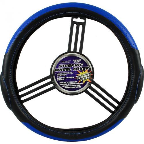Pilot automotive sw-68b racing style steering wheel cover in blue and black