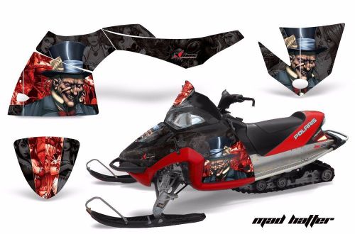 Amr racing sled wrap polaris fusion snowmobile graphics kit 2005-2007 hatter red