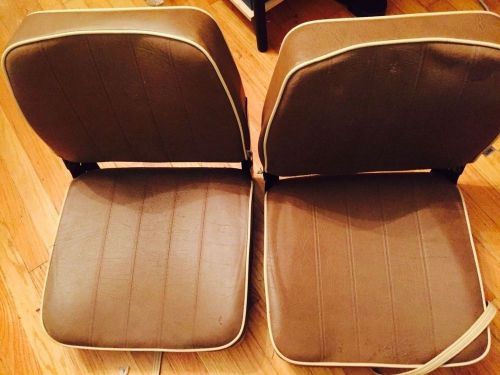 Lot 2 boat seats brown wise deluxe seating with plastic inner frame