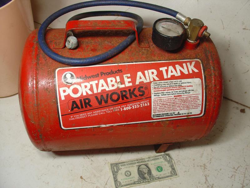 Portable air tank lawn mower tire refill trailer midwest products tow trucks   