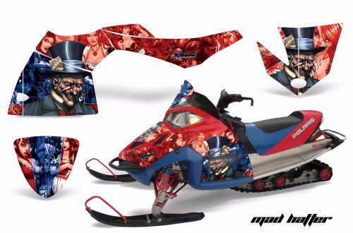 Amr racing sled wrap polaris fusion snowmobile graphics kit 2005-2007 hatter blu