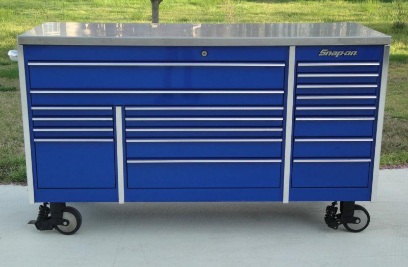 Snap on krl7023 blue tool box toolbox & stainless steel top 