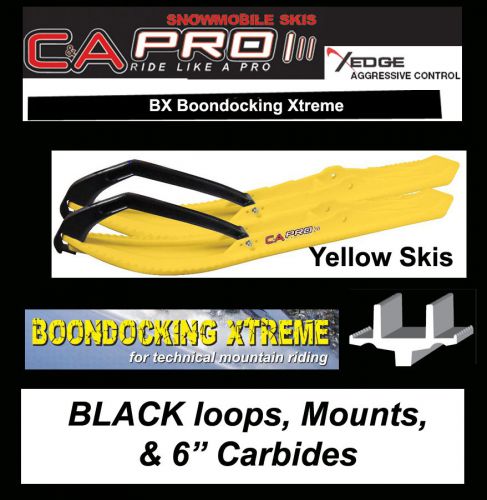 Ski-doo 2000 &amp; up rev, xp, xm, xs c&amp;a pro bx yellow skis loops mounts 6&#034; carbs