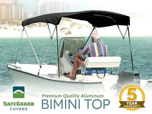New 3 bow black bimini boat cover top with boot 6&#039;l x 46&#034;h x 73&#034;-78&#034;w