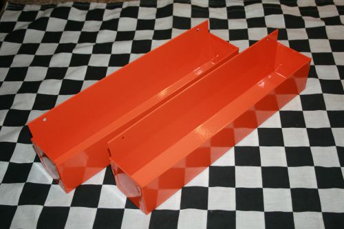 2 orange wall mount air tool mag tray snap 2 use hang on workbench closet