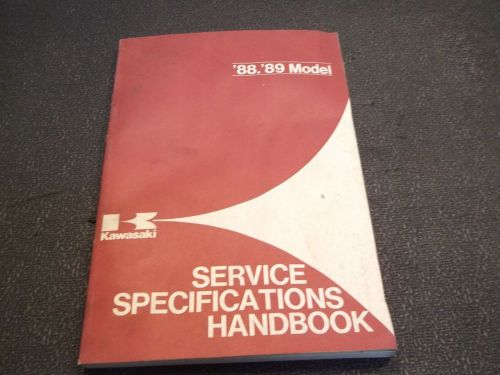 Kawasaki service specifications handbook 1988 1989 zg1000 kx250 ex305 ar125