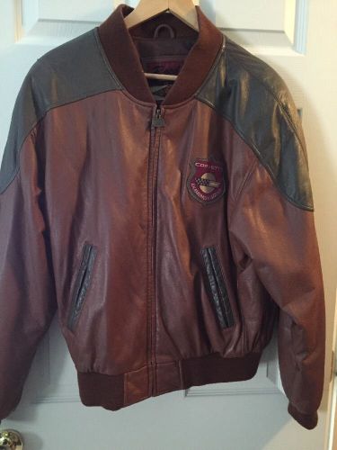 Brown leather corvette american legends jacket size 40