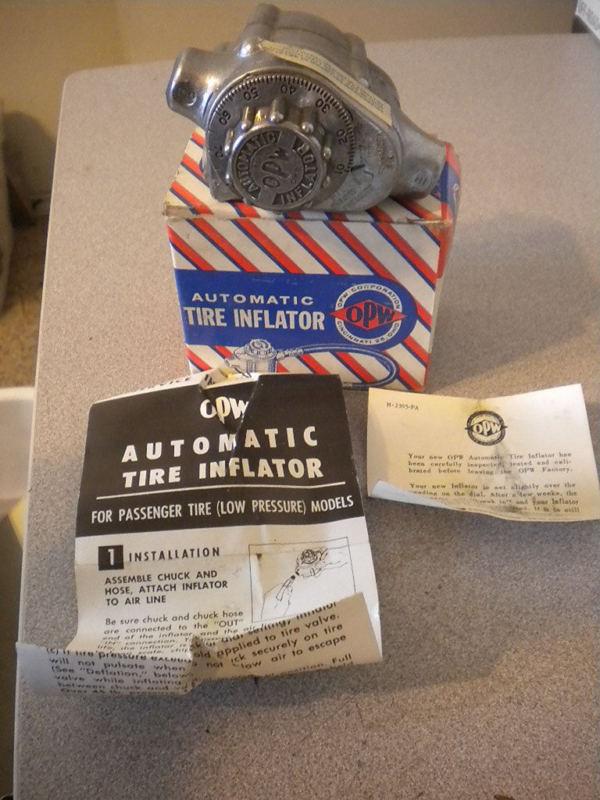 Vintage opw automatic tire inflator valve product # 801 dial range from 10 - 90