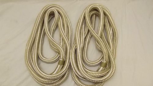 New pair (2) 3/4&#034; x 15&#039; double braid nylon dock line, mooring, anchor rope, boat