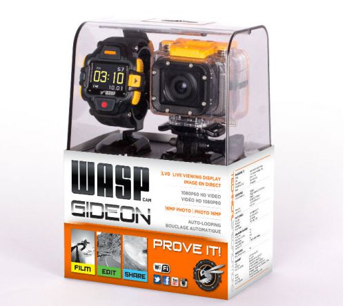 Wasp cam 9902 gideon sports camera 1080p hd 16mp wifi w/ lvd wrist display