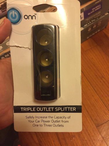 Onn triple outlet splitter 12v cigarette lighter adapter with usb - brand new
