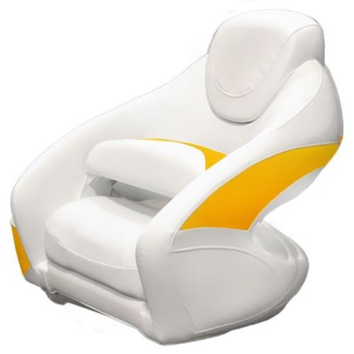 Crownline red / white marine boat bucket bolster seat chair w/ accent panel