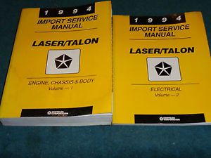 1994 plymouth laser / eagle talon shop manual set / original books!!
