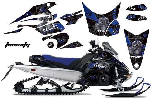 Amr racing sled wrap yamaha fx nytro snowmobile graphics kit 08-14 toxicity blue