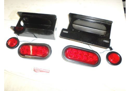 Trailer or truck led steel 6&#034; oval tail light guard box with complete kit #lp-2l
