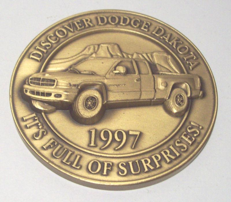 Rare 1997 nos bronze dodge dakota truck bronze advertising medallion or token 