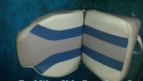 Grey blue &amp; white premium marine captains chair boat seat garelick todd wise