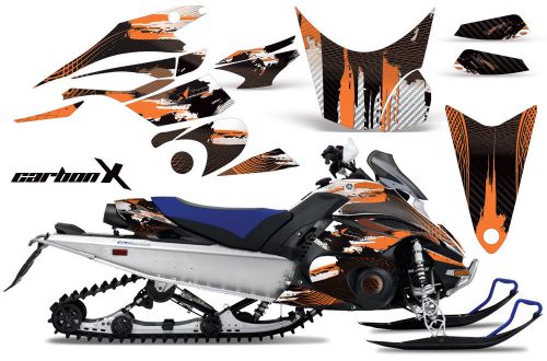Amr racing sled wrap yamaha fx nytro snowmobile graphics kit 08-14 carbon x orng