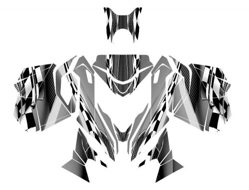 2013 2014 2015 ski doo rev xm summit graphics custom wrap kit #2300 gray metal