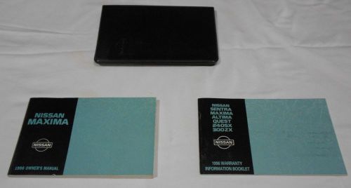 1996 nissan maxima owner&#039;s manual 3/pc set &amp; black nissan factory case.free s/h,