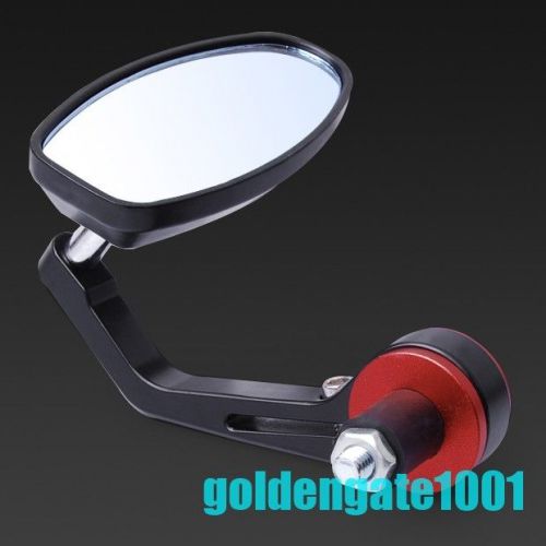 1xred motorcycle chopper handlebar end rear view side mirror for 7/8&#039;&#039; yamaha gg