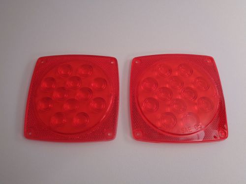 (2) replacement lenses for 12 diode led square trailer tail lights brake boat