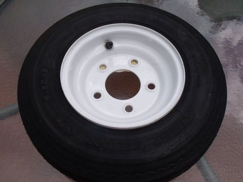 4.80 x 8 carlisle trailer tire and wheel 5 x 4.5 load range b with stickers