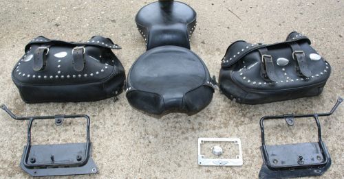 Complete original harley softail seat saddle bag set bar &amp; shield bracket (u-87