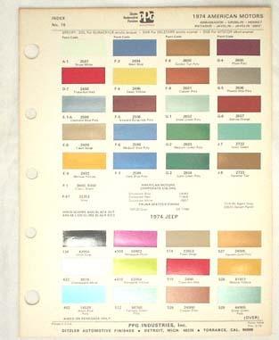 Find 1973 AMC LIMCO COLOR PAINT CHIP CHART JAVELIN GREMLIN HORNET