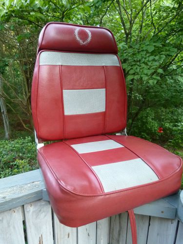 Boat seat (vintage) excellent condition - red &amp; grey naugahyde