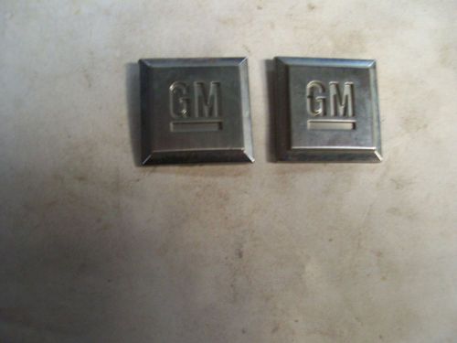 Gm square door fender script ornament emblem