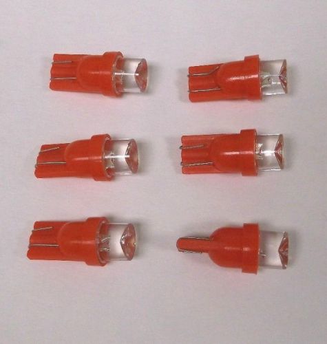 6 bbt brand 12 volt heavy duty red led t-10 wedge base light bulbs for rvs
