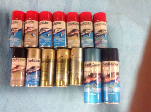 Duplicolor misc. touch up spray paint 14 cans total