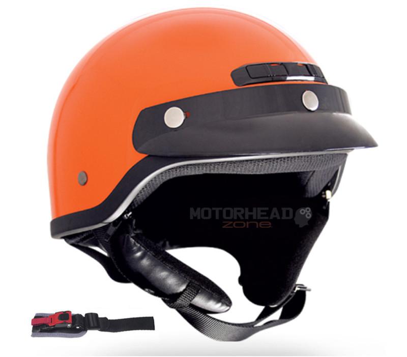 Buy Motorcycle Half Helmet Open Face Orange Large CKX VG500 Helmet DOT