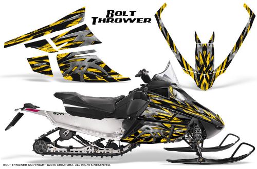 Arctic cat f series snowmobile graphics kit creatorx bolt thrower yellow