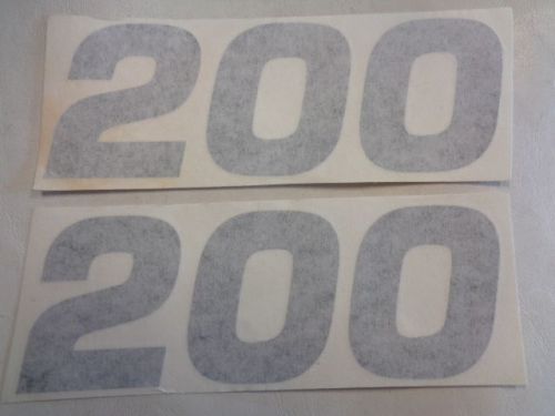 Number 200 decal pair ( 2 ) gray 5 7/8&#034; x 2 1/8&#034; marine boat