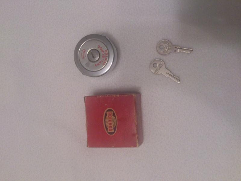 Nos rotunda locking gas cap with box and keys 
