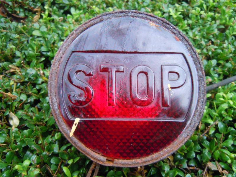 Sell Antique/Vintage Red Glass "STOP" Tail Light OLD OLD OLD in Seattle