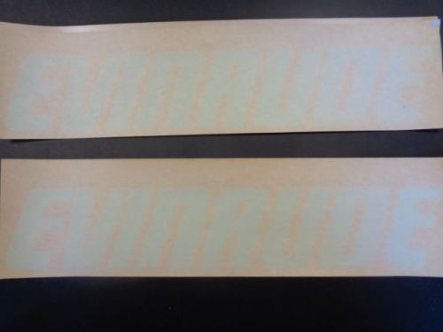 Evinrude decal pair ( 2 ) baby blue 17 5/8&#034; x 3 3/8&#034; marine boat