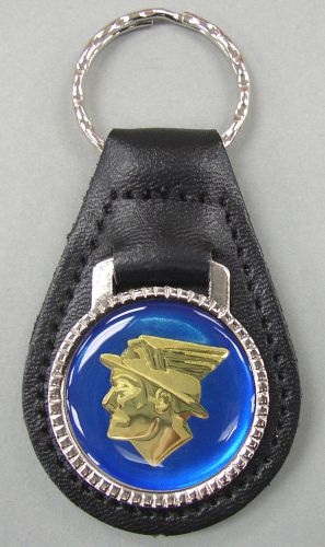 Vintage blue mercury messenger leather usa keyring key fob 1951 1952 1953 1954